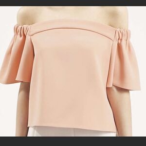 Topshop peach off the shoulder top